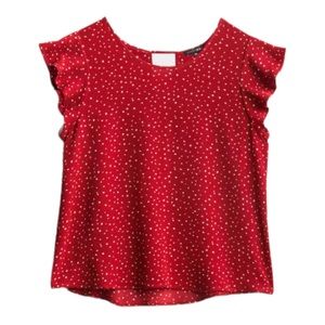 PAPERMOON Kiera Keyhole Back Red Blouse Size Large